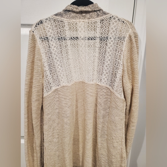 Maurices XL heathered cream lace back cardigan - Picture 2 of 4